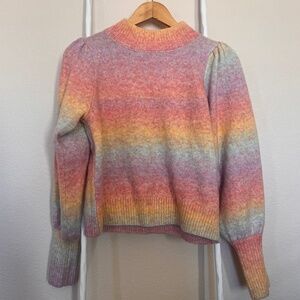 A Loves A Wool Blend Whimsical Rainbow Multicolor Sweater Size M